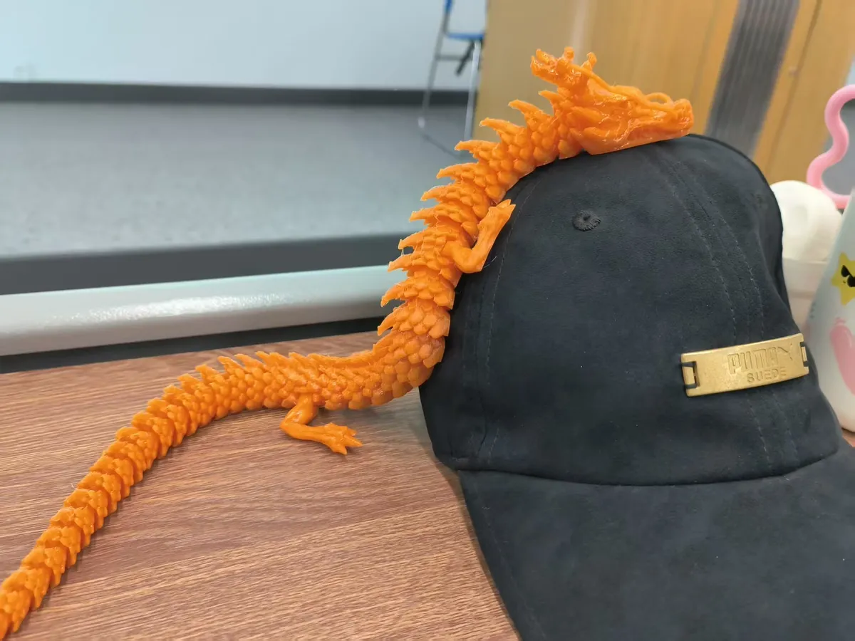 图3 SIM课讲3D打印时传看的小龙……怪可爱的。